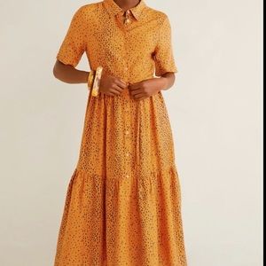 MANGO Animal Print Shirt Dress